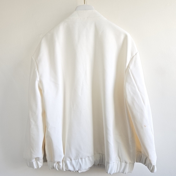 New Zara Longline Patch Pockets Oyster White Bomber Jacket Blogger Fav Small - Picture 13 of 17